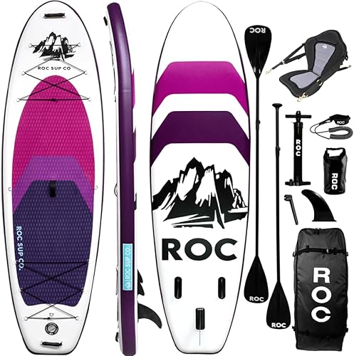 Roc Inflatable Stand Up Paddle Board 10' 6" with Premium SUP Paddle Board Accessories, Wide Stable Design, Non-Slip Comfort Deck for Youth & Adults