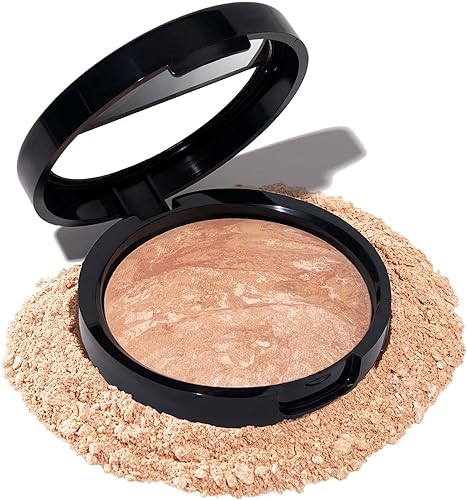 LAURA GELLER NEW YORK Award-Winning Baked Balance-n-Brighten Color Correcting Powder Foundation - Light - Buildable Light to Medium Coverage - Demi-Matte Natural Finish