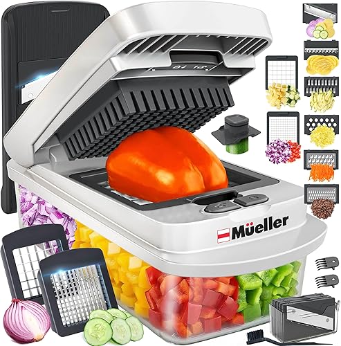 Mueller The Real Original Pro Chopper since 2013 Vegetable Chopper Mandoline Slicer, 8 Blade Food Veggie Chopper Onion Vegetable Cutter with Container, Kitchen Gadgets & Essentials, (10 in 1)